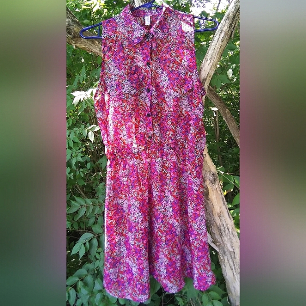 Xhilaration Floral Sleeveless Button Up Dress Size XL